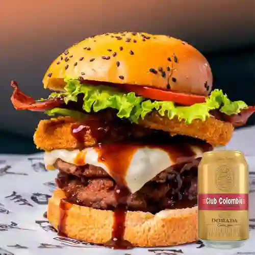 Combo Hamburguesa Playboy Doble + Club Col. Dorada Lta 330ml