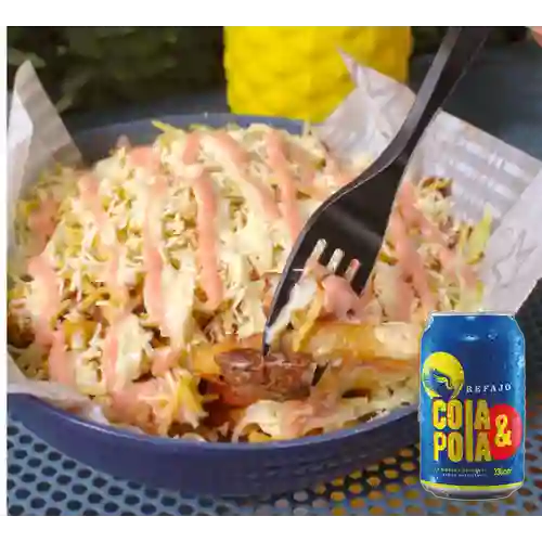 Combo Salchipapas Cheveronga + Refajo Cola&Pola 330ml