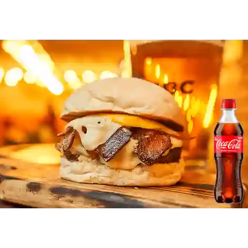 Combo Hamburguesa Amsterdam+papas +Cocacola Orig 400ml