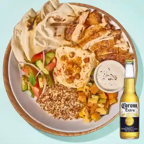Combo Bowl Mediterráneo + Cerveza Corona Bot. 355ml
