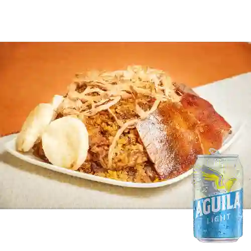 Combo Lechona de 750 Gramos + Aguila Light 355 ml