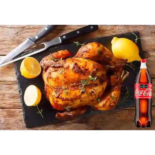Combo Pollo Entero Asado c/ Papas +Cocacola Orig 1.5l