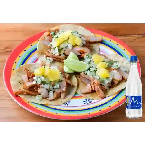 Orden de Tacos de Pastor X 3 +Manantial S/gas 600ml