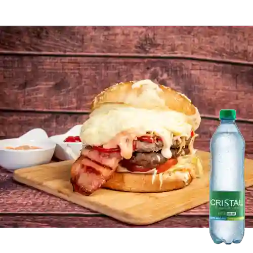 Combo Burger Xl + Cristal Con Gas 500 ml