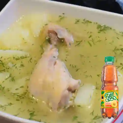 Combo Caldo de Pollo 32 Oz + Mr Tea Durazno 400 ml