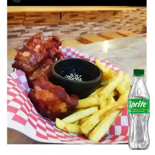 Costillas Ahumadas (1 Persona) + Sprite Org 400ml