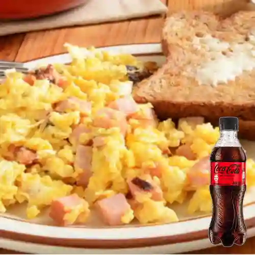 Combo Huevos ,Salchicha&Pan +Cocacola S/az 400ml