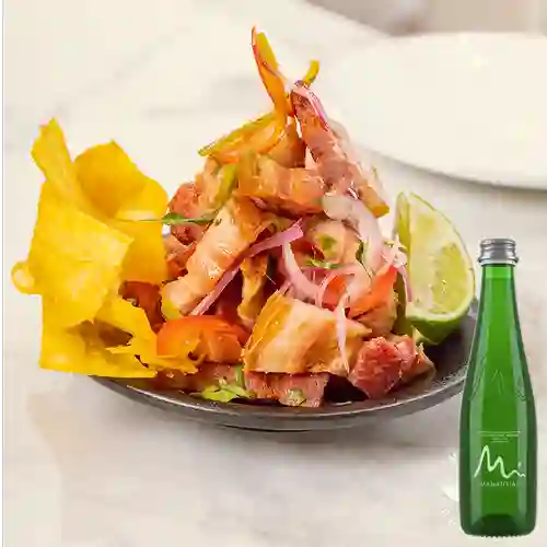 de Chicharrón (Nuevo) + Agua Manantial C/Gas 300ml