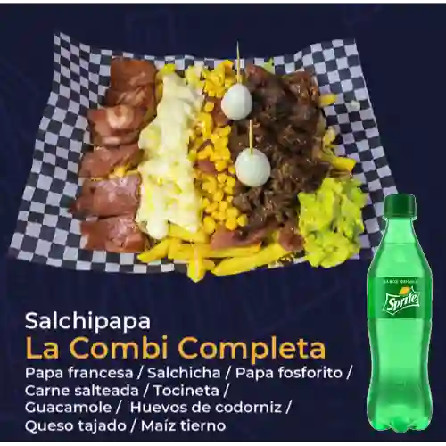 Combo Salchipapa la Combi Completa + Sprite 400ml