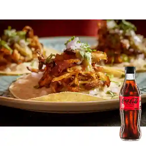 Taco Carnitas Cochinita Pibil + CocaCola S/az 300ml