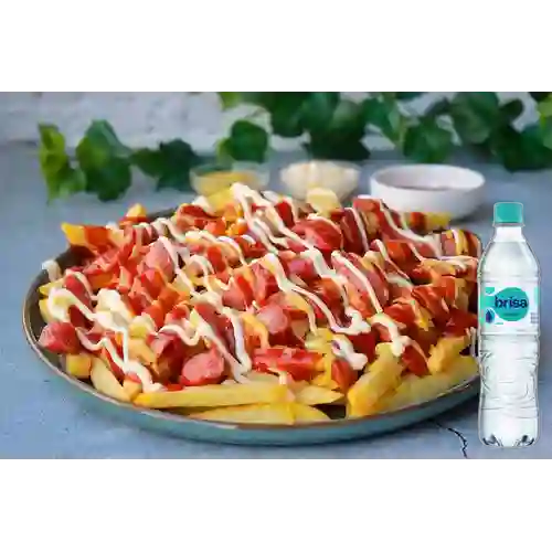 Combo Salchipapa Criolla + Brisa Sin Gas 600ML