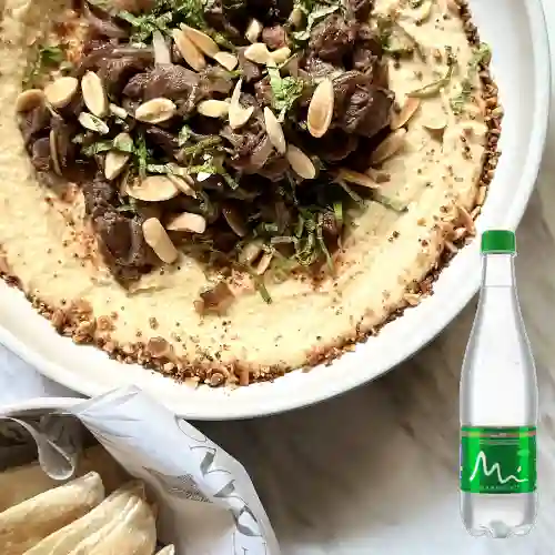 Combo Hummus Ébano + Manantial Con Gas 600ML