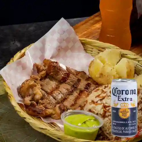 Combo Arroz Churrasco + Corona 269 ml