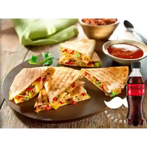 Combo Quesadilla Vegetariana +Cocacola S/az 400ml