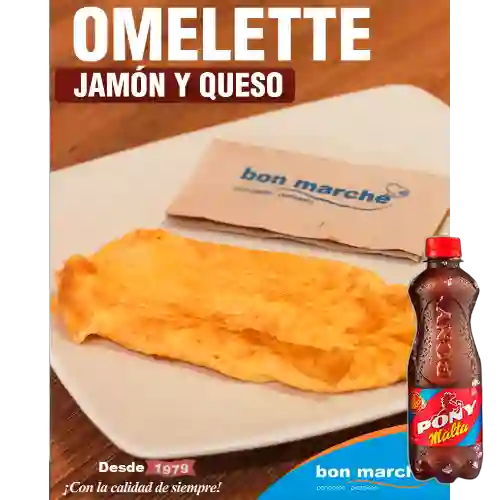 Combo Omelette de Jamón y Queso + Pony Malta 330 ml