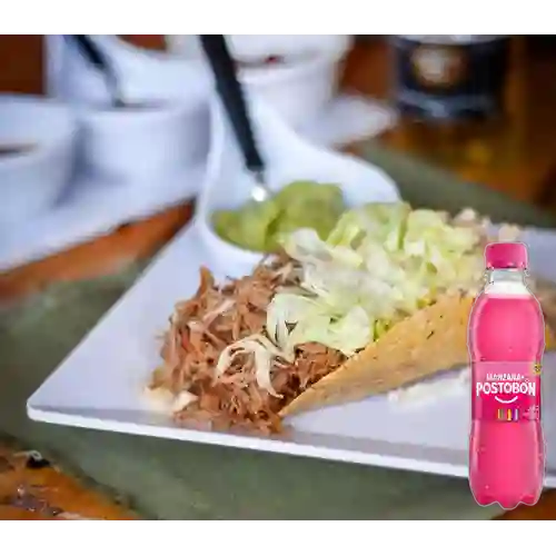Combo Taco de Res + Postobón Manzana 250 ml