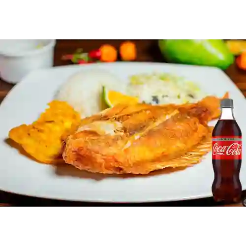 Combo Tilapia Frita + Coca-Cola Sabor Ligero 400 ml