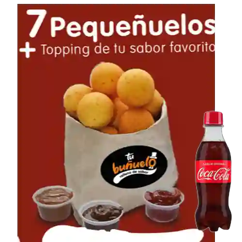 Combo 7 Pequeñuelos +Topping Arequipe + Cocacola Orig 250 ml