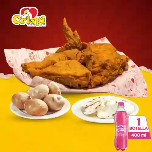 Combo 1/2 Pollo Apanado + Postobón Manzana 400 ml