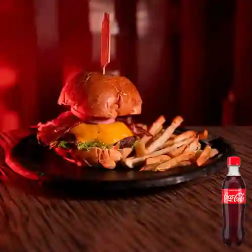Hamburguesa c/ Extra Tocineta +Cocacola Org 400ml