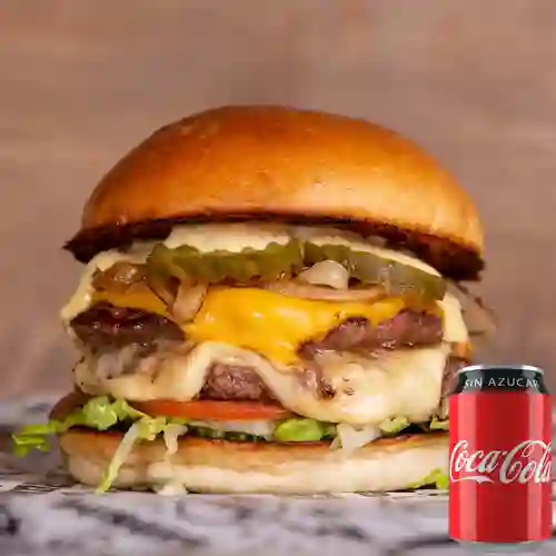 Combo Hamburguesa Origen Doble +Cocacola Light 330 ml