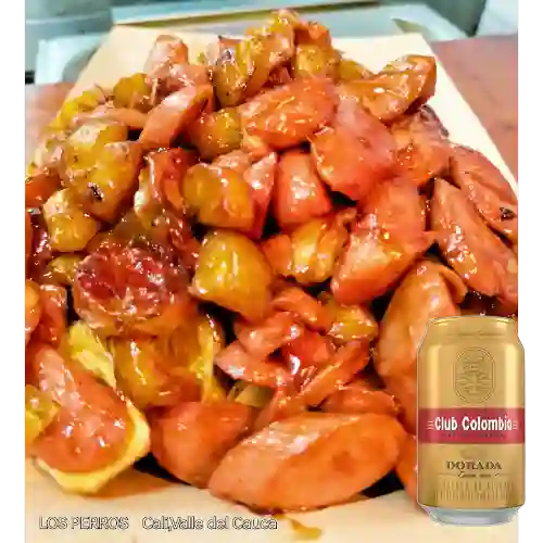 Combo Salchi Bbq Personal + Club col. Dorada Lta 330ml