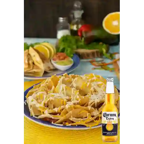Combo Nachos de Res + Corona 350 ml