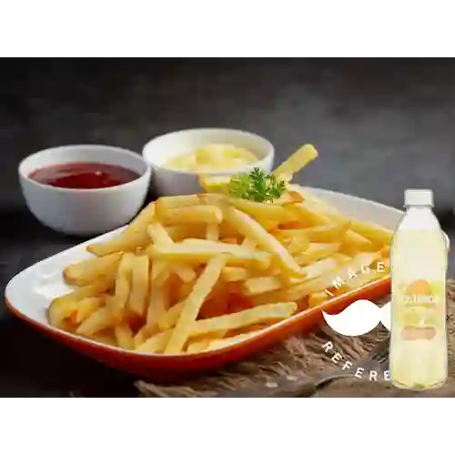 Combo Porcion de Papas + Acqua Frutos Citricos 500 ml