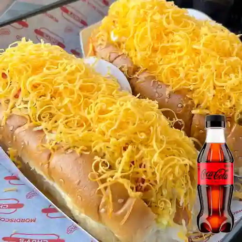 Perro Caliente Doble Salchicha +Cocacola Zero 250ml