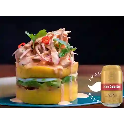 Combo Causa de Camarón + Club col. Dorada Lta 330ml