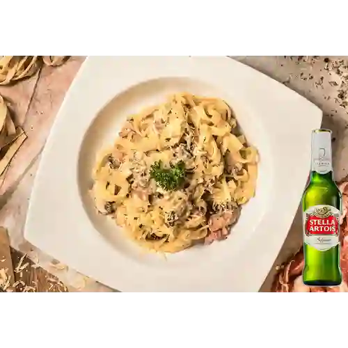 Combo Pasta Carbonara + Stella Artois 355 ml