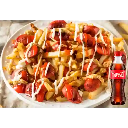 Combo Salchipapa Mediana + Coca Cola Original 400 ml