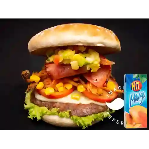 Combo Burger Ranchera + Jugo Hit Mango 200 ml