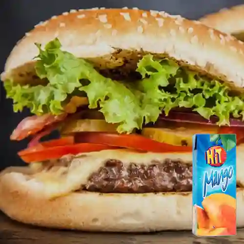 Combo Burger Res + Jugo Hit Mango 200 ml