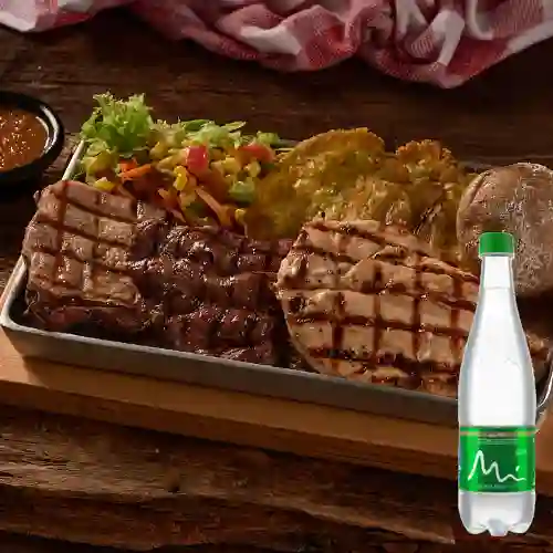 Combo Mixto Costilla + Manantial Con Gas 600ML