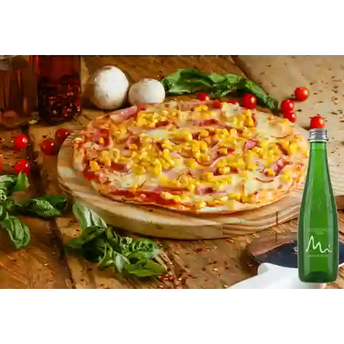 Combo Pizza Ranchera + Agua Manantial con Gas 300 ml