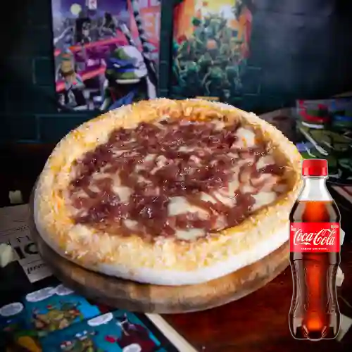 Pizza Kawabonga c/ Borde de Queso +Cocacola Org 400ml