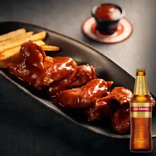 Combo Alitas 6 Unidades + Club Colombia Dorada 350 ml