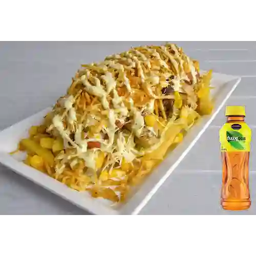 Combo Salchipapa Desgranada + Fuze Tea Limón 400ML