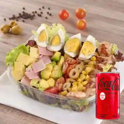 Combo Ensalada Cobb + Coca Cola Sin Azúcar Lata 235 ml