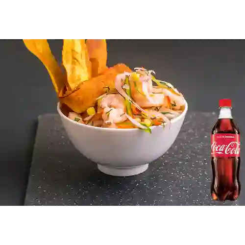 Combo Ceviche de Camarón + Coca Cola Original 500 ml