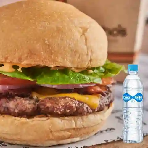 Burguer Pochos Tocineta +Agua Brisa Botella 600ml