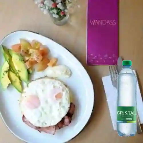 Arepa c/ Queso,Huevo&Tocineta +Cristal C/Gas 600ml
