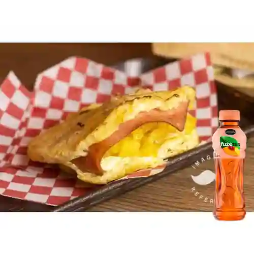 Combo Mini Arepiz Hawaiana + Fuze Tea Durazno 400ML