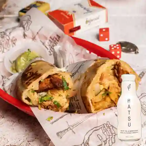 Combo Burrito Al Pastor +Hatsu Blanco Mangostino 400ml