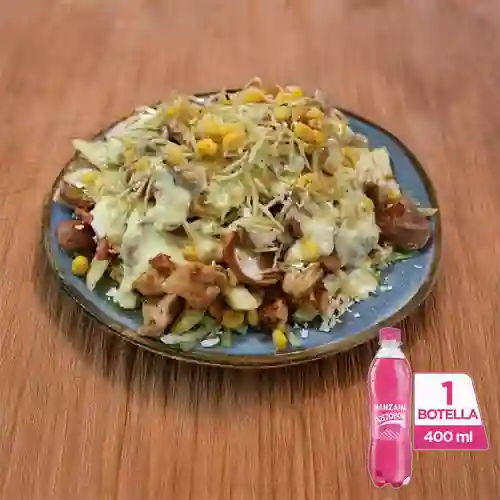 Combo Salchipapa + Postobón Manzana 400 ml