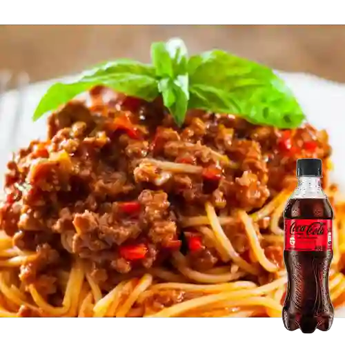 Combo Pasta Bolognesa + Coca Cola Sin Azúcar 400 ml