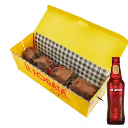 Combo Chuzo de Res + Club col. Roja Bot. 330ml