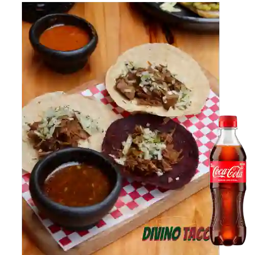 Combo Taco Birria + Coca Cola Original 400 ml