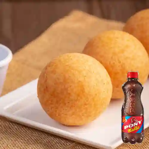 Combo Buñuelo Relleno de Queso + Pony Malta 350 ml